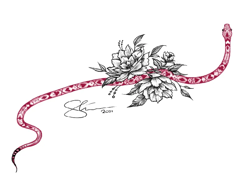 One of the many designs that Sandy Lin offers as tattoos.