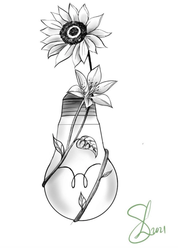 One of the many designs that Sandy Lin offers as tattoos.