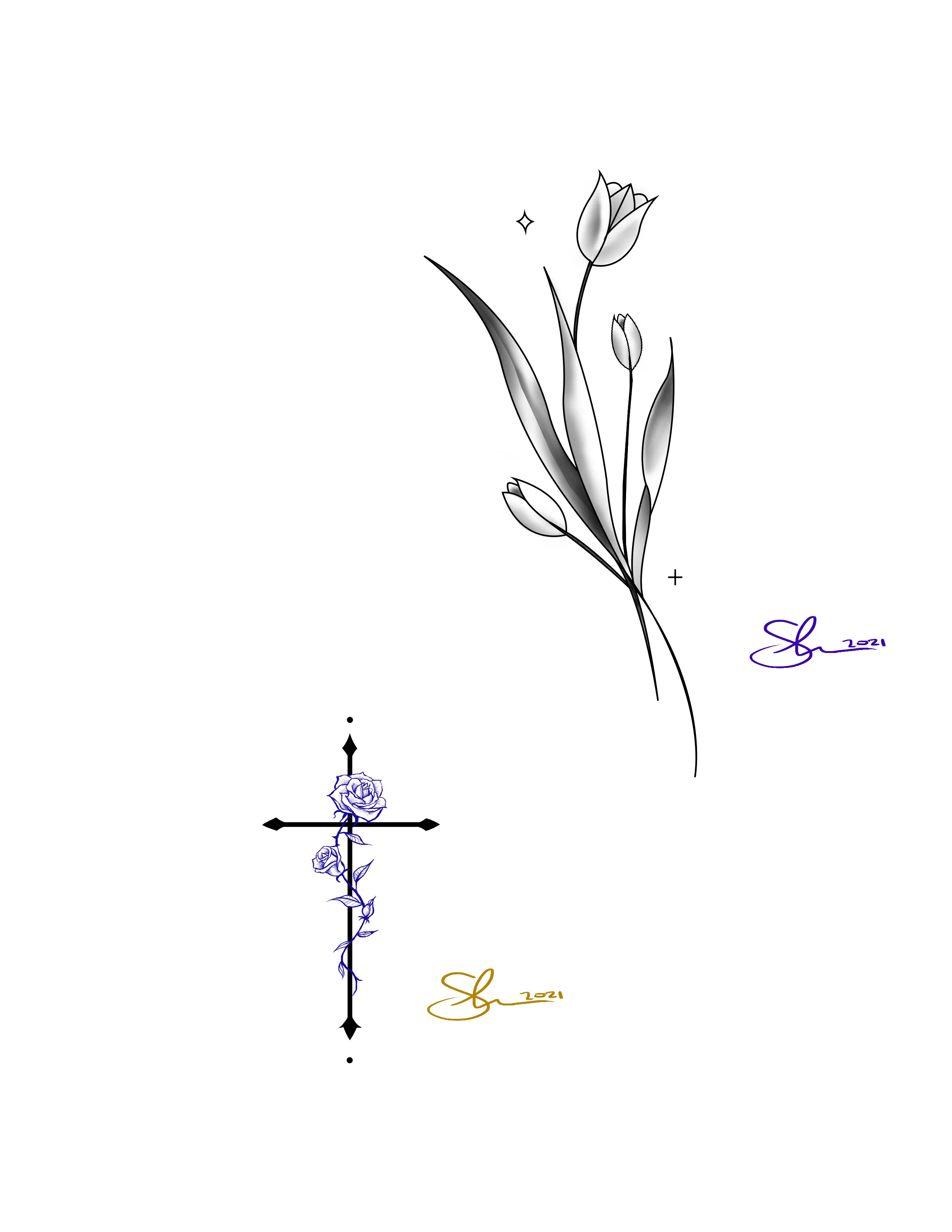 One of the many designs that Sandy Lin offers as tattoos.