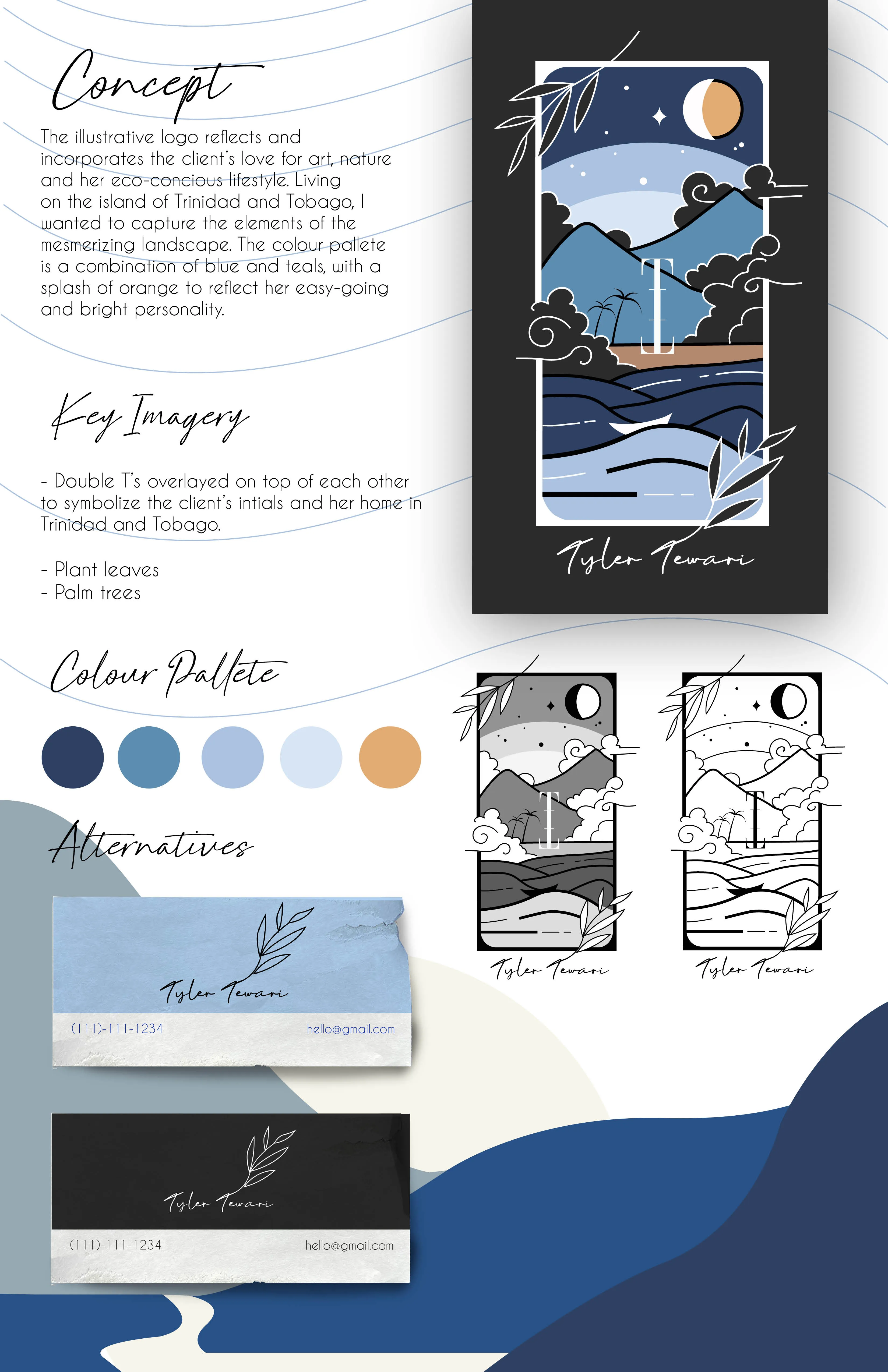 Tyler's new colour palette and typography.