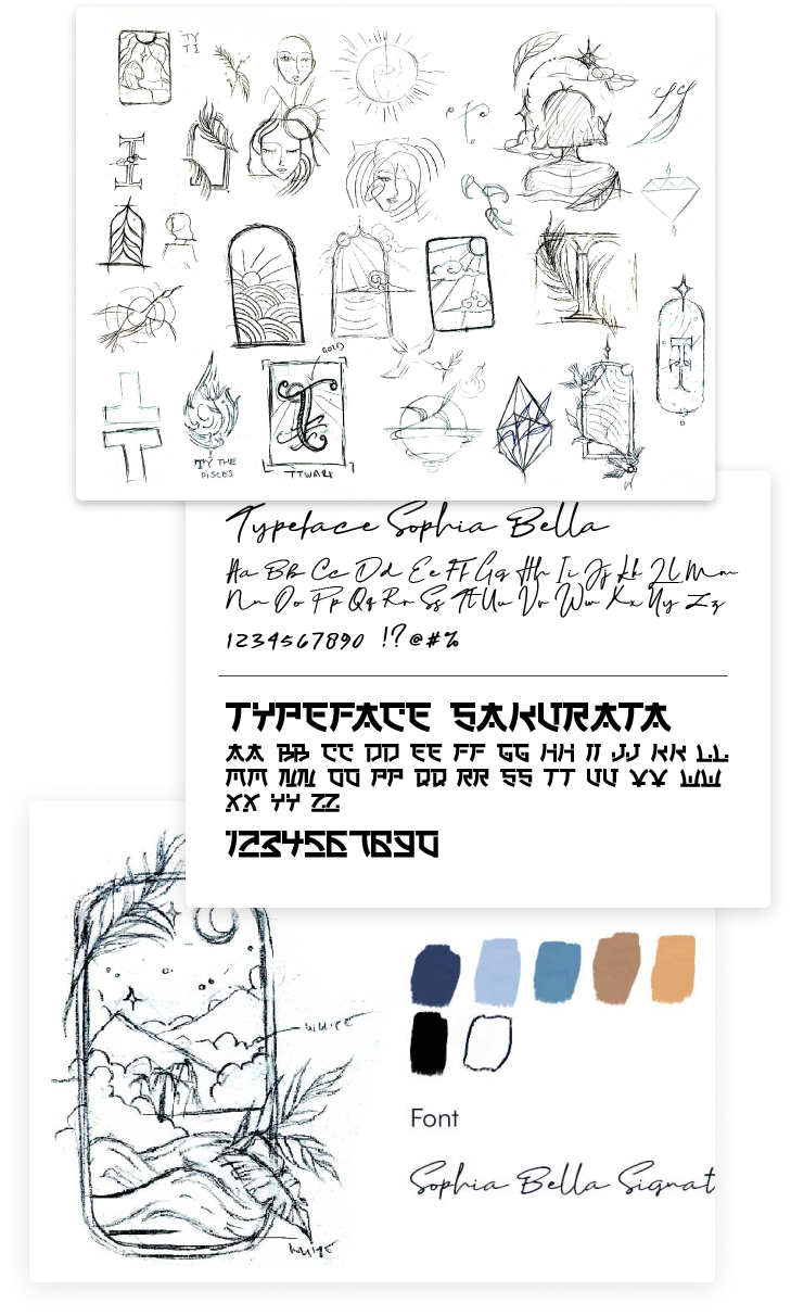 A series of sketches for Tyler's new logo.