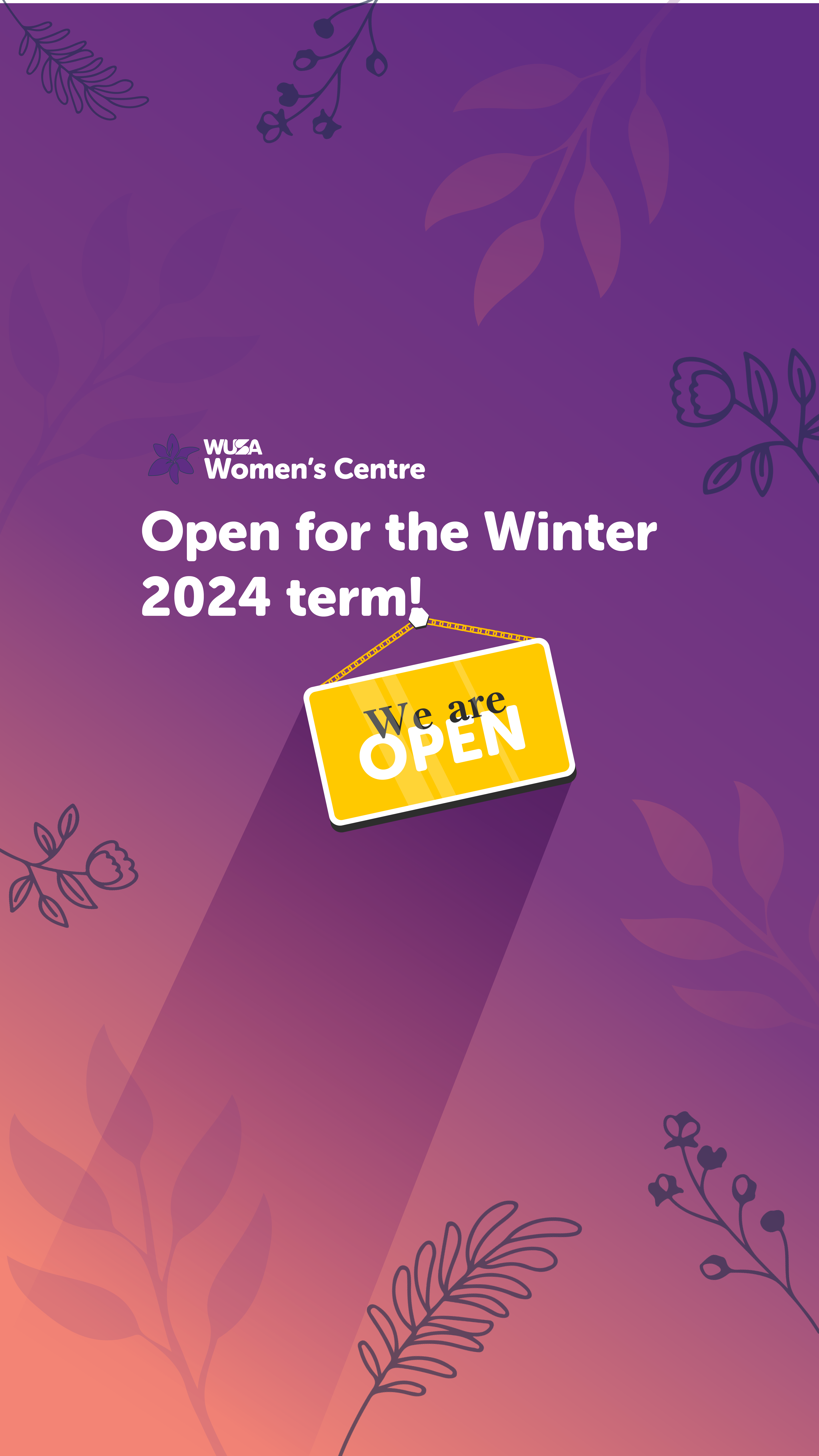 The WUSA Women's Centre open banner.