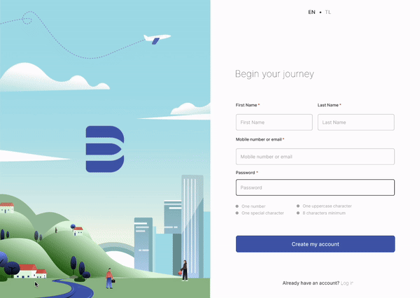 A gif demonstraiting the onboarding workflow.