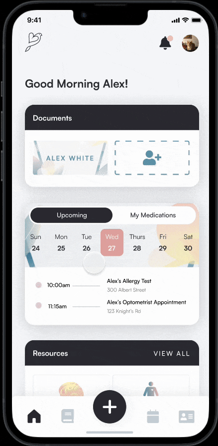 A gif demonstraiting the Resource Centre workflow.