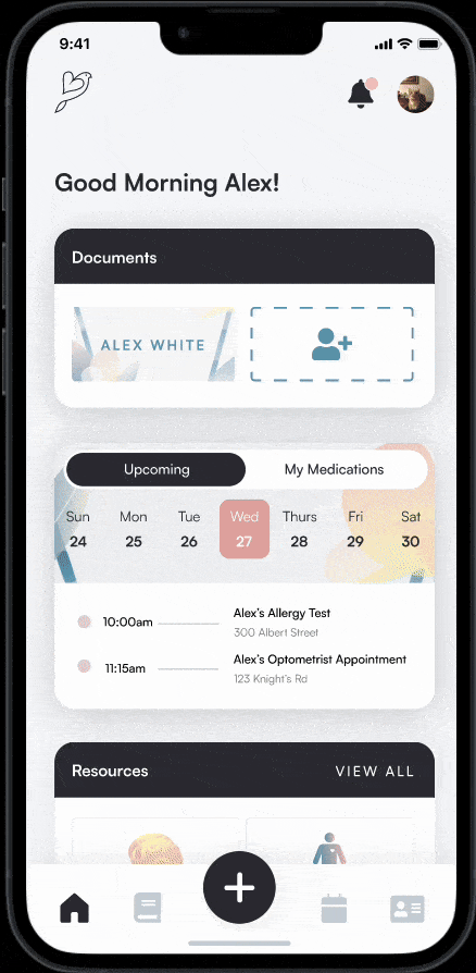 A gif demonstraiting the family profiles workflow.