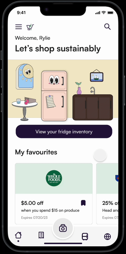 A gif demonstraiting the coupons and deals homepage workflow.