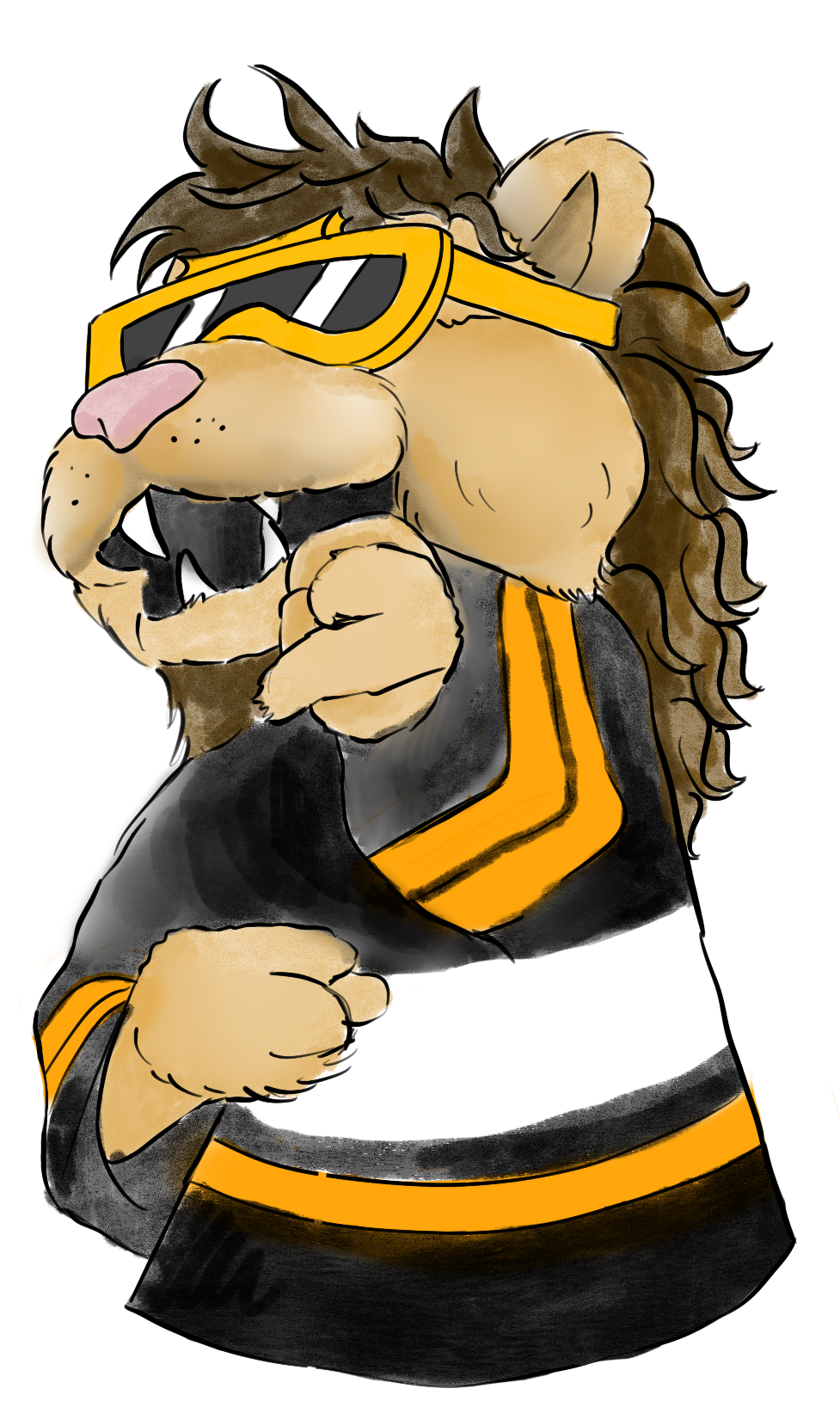 The Waterloo King Warrior mascot.