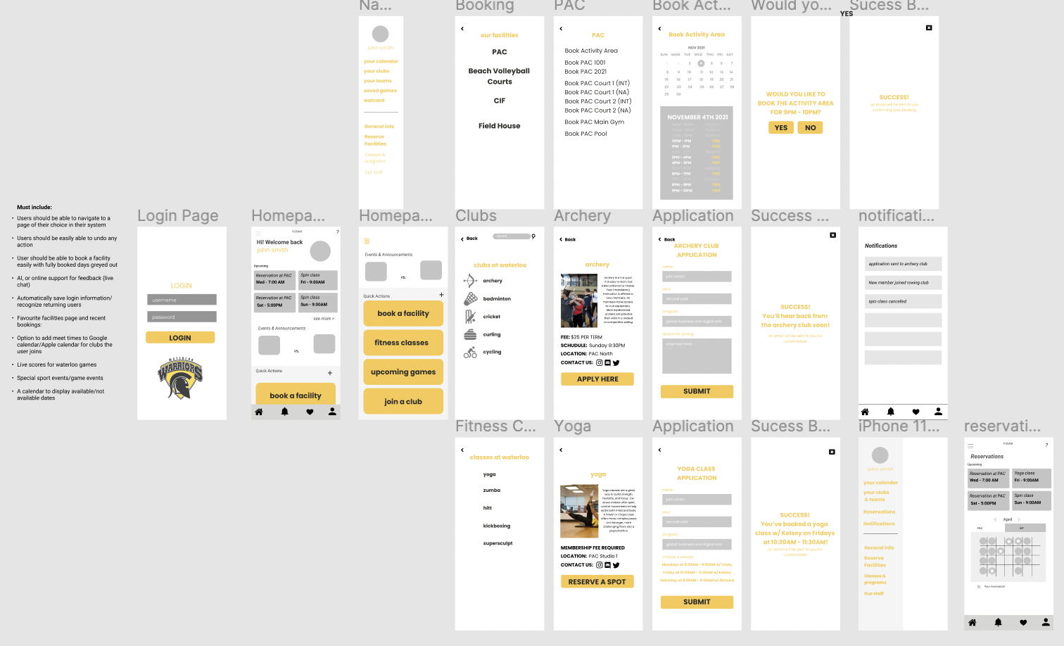 A mid fidelity mock-up of the wireframed application.