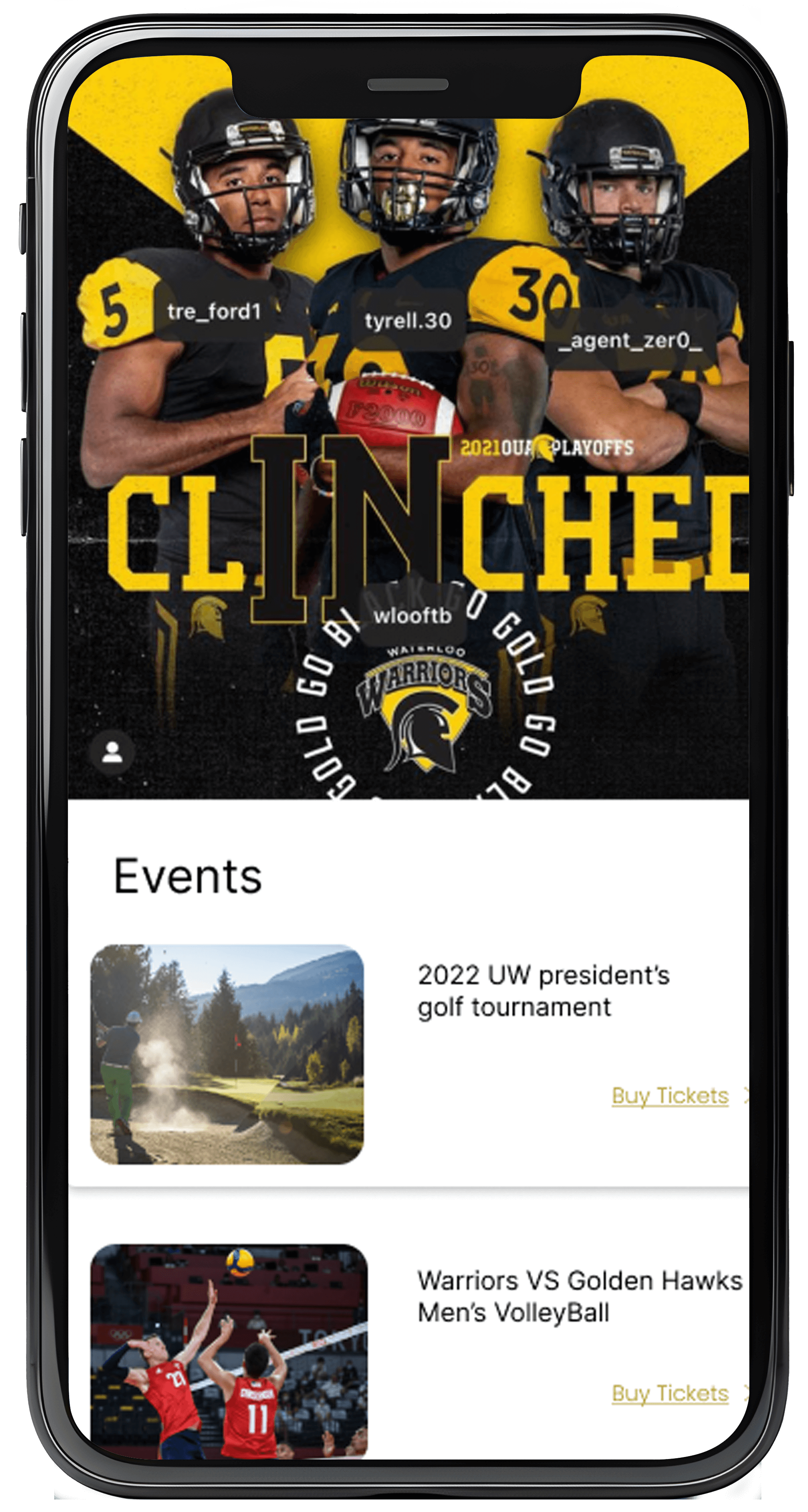 An image of the original Waterloo Warriors interface before our team intervened showing Group Fitness class times.